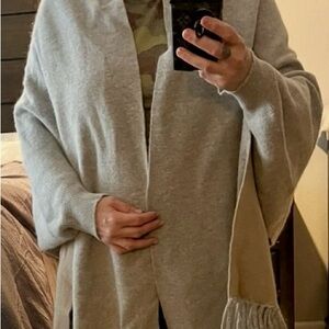 Reversible cashmere cap sweater/shawl.